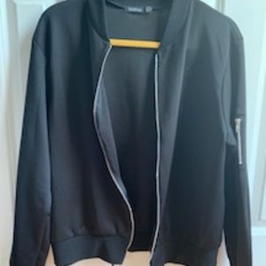 BOOHOO Black Bomber Jacket